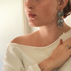 *Black Clay* Indian Sparkly Mirrored Earrings